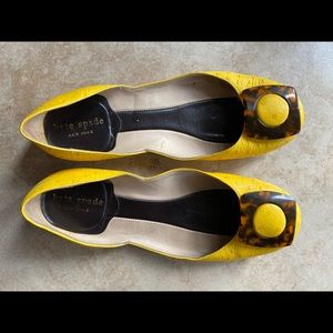Kate Spade Yellow Ostrich Leather Shoes
